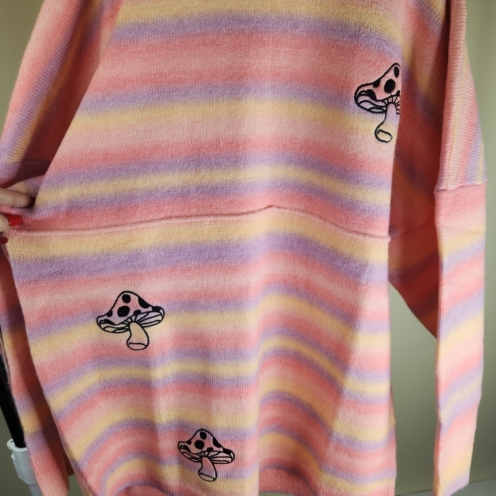Spirit Jersey NWT Unisex Psychedelic Mushroom Knit Sweater - Picture 8 of 15